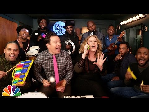 Jimmy Fallon, Adele &amp; The Roots Sing &quot;Hello&quot; (w/Classroom Instruments)