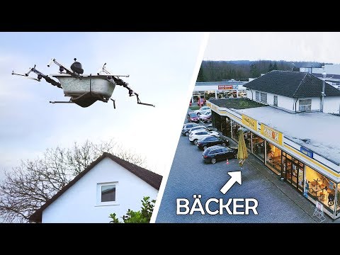 Mit der FLIEGENDEN BADEWANNE zum BÃCKER! | Bemannte Drohne #4