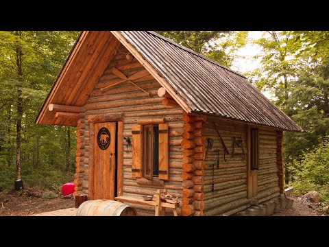 Log Cabin TIMELAPSE Built By ONE MAN In The Forest