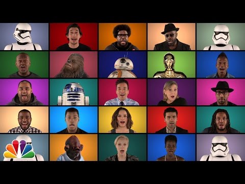 Jimmy Fallon, The Roots &amp; &quot;Star Wars: The Force Awakens&quot; Cast Sing &quot;Star Wars&quot; Medley (A Cappella)