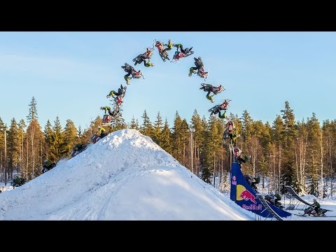 Daniel Bodin Lands Huge Double Backflip on a Snowmobile!