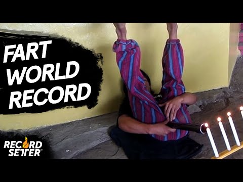 Most Lit Candles Extinguished By Farting (World Record!)