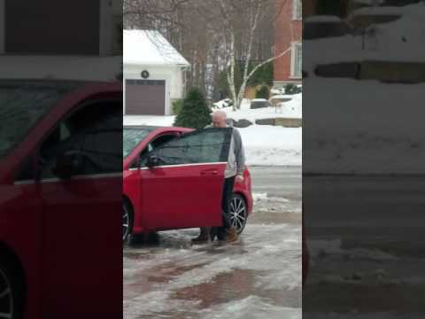 Canadian Driveway Ice Hysterics - MUST WATCH WITH SOUND UP!!