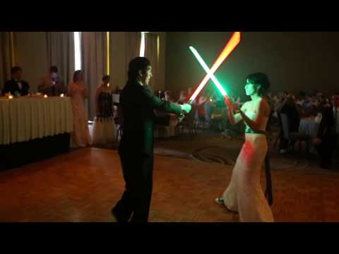 Bride and Groom First Dance: Lightsaber Battle!