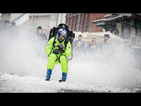 Jetpack Skiing! Filip Flisar Charges Through Town at 120kph