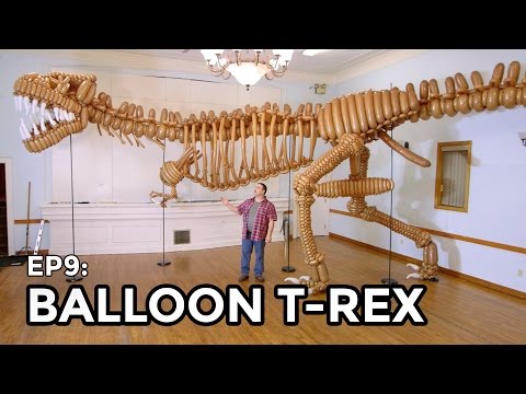 Life Size T-Rex Dinosaur made of Balloons - COOLEST THING I&#039;VE EVER MADE EP9
