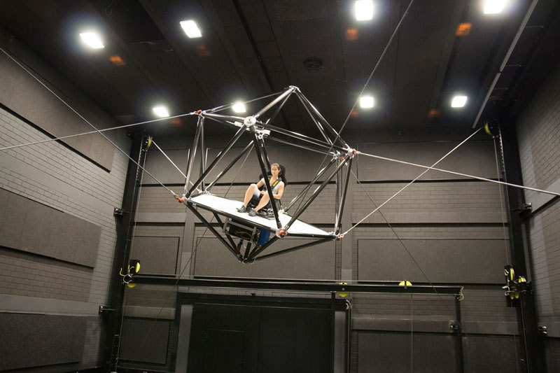 Virtual Reality Level Expert: Ein Seilroboter, der dich durch die Luft hämmert