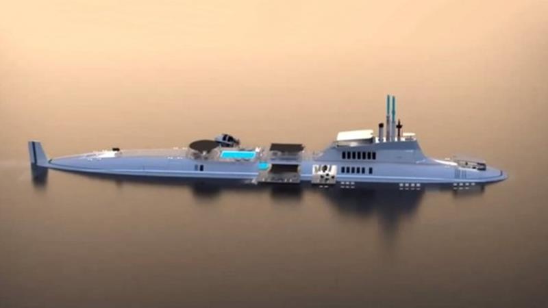 Eine Mega-Yacht mit U-Boot-Funktion