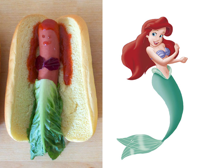 Reinkarnation der Disney Prinzessinen als Hot Dog