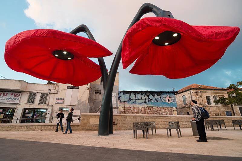 Interaktive Blumen in Jerusalem