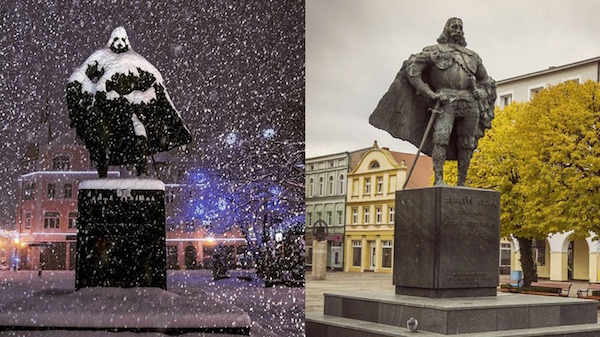 Wenn Schneeflocken eine Statue in Darth Vader verwandeln